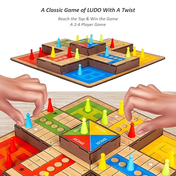 3D Ludo Game Board Game Made with Wooden